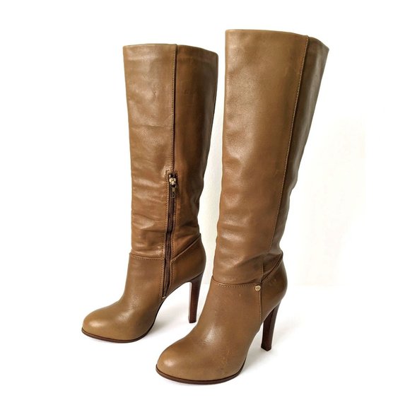 Tory Burch Shoes - Tory Burch Kasey Camel Brown Leather Knee High Heels Boots